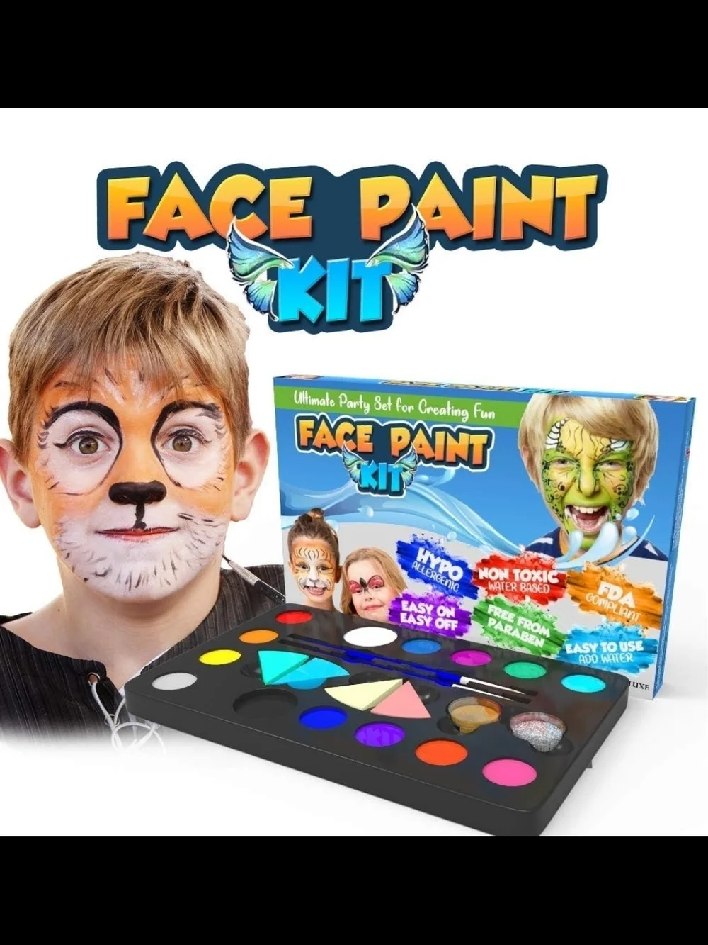 Face Paint Kit - Colorful Party Face Paint Set